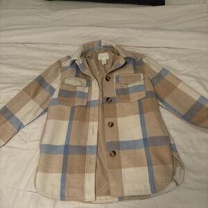 H&M Plaid Jacket in Blue and Tan